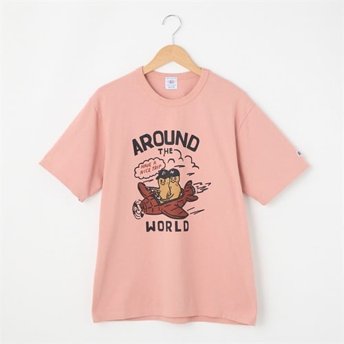 LUMBER(ランバー) AROUND THE WORLD Tシャツ(ウスアカ-S)