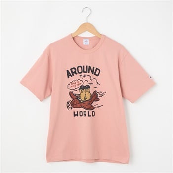 LUMBER(ランバー) AROUND THE WORLD Tシャツ(ウスアカ-S)