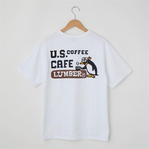 LUMBER(ランバー) U.S COFFEE CAFÉ Tシャツ(シロ-S)