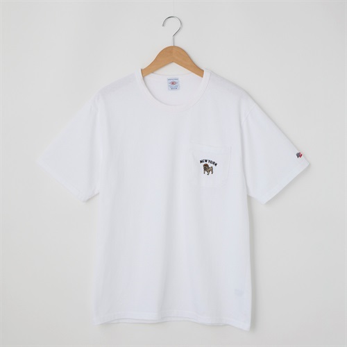 LUMBER(ランバー) 別注ポケットTシャツ(フレブル)(シロ-S)