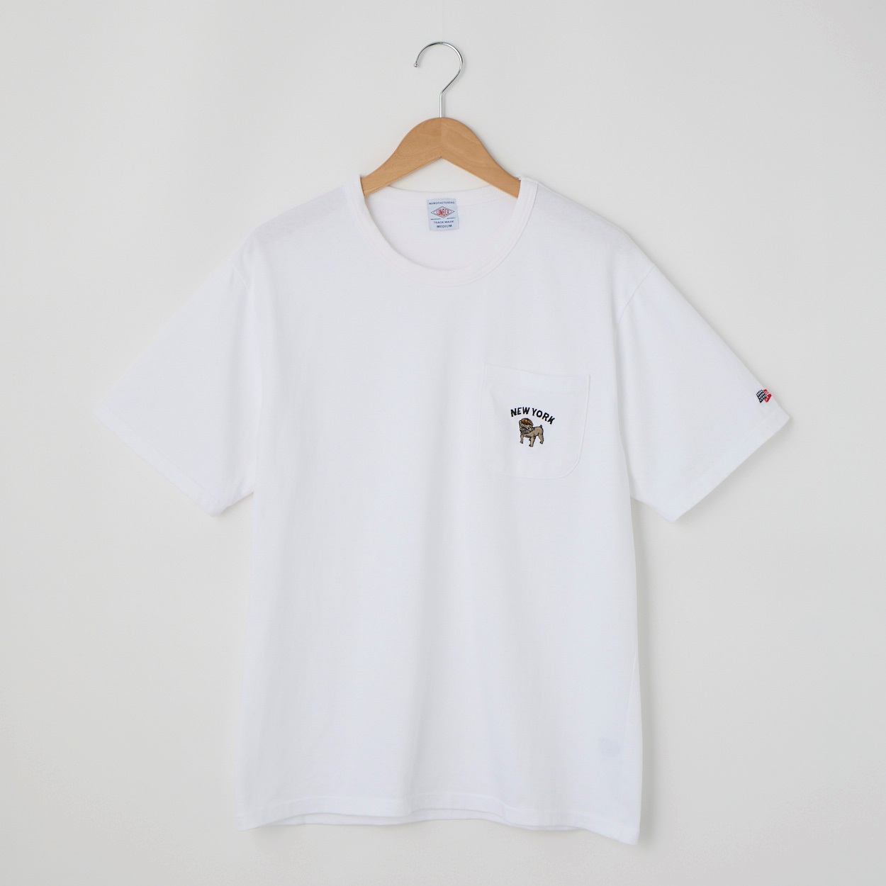 LUMBER(ランバー) 別注ポケットTシャツ(フレブル)(シロ-M)