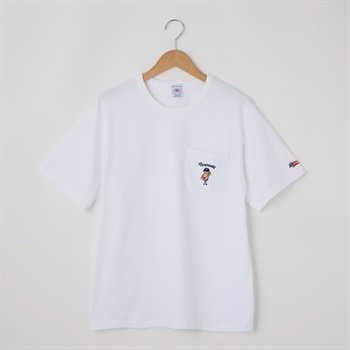 LUMBER(ランバー) 別注ポケットTシャツ(ピーナッツ)(シロ-S)