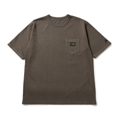 NEWERA(ニューエラ) 半袖 ガーメントダイ コットン Tシャツ Box Logo Woven Patch ブラウン