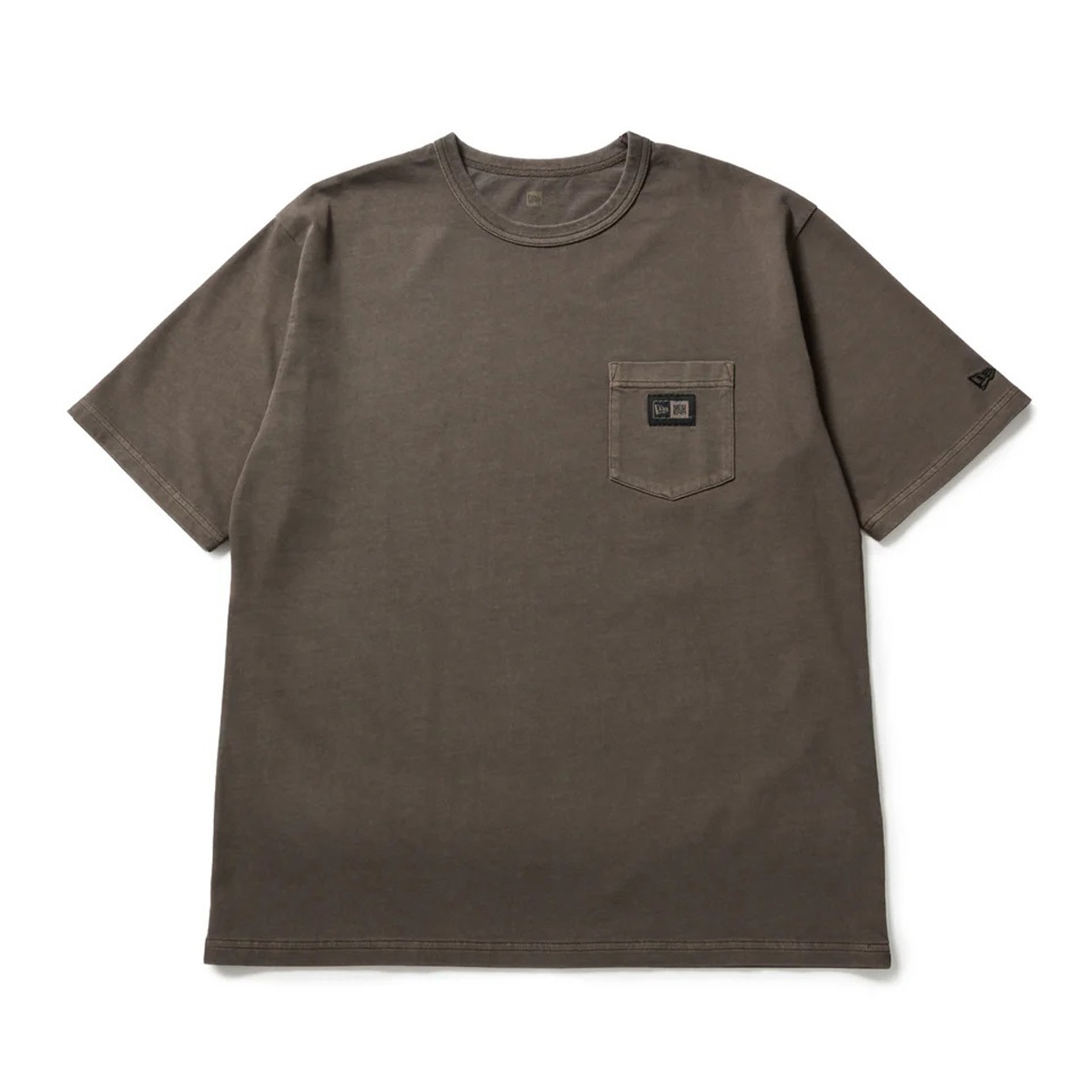 NEWERA(ニューエラ) 半袖 ガーメントダイ コットン Tシャツ Box Logo Woven Patch ブラウン(チャ-XL)