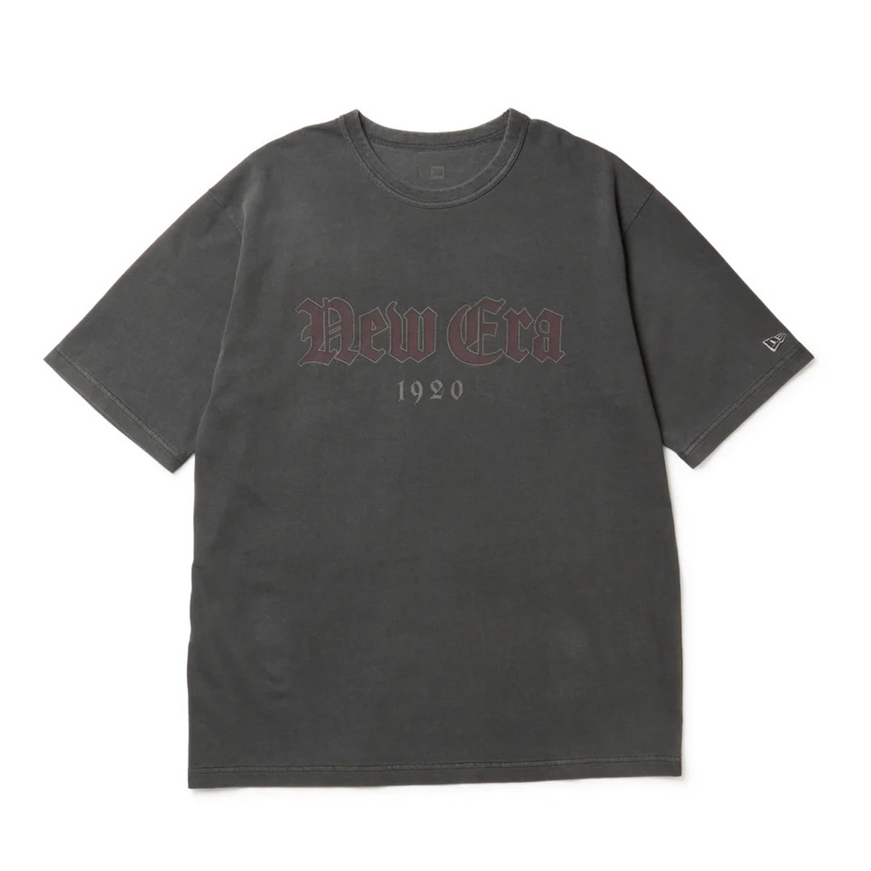 NEWERA(ニューエラ) 半袖 ガーメントダイ コットン Tシャツ College Logo チャコール(グレー-M)