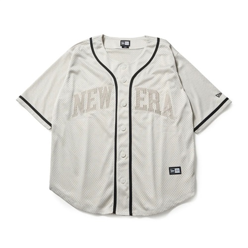 NEWERA(ニューエラ) 半袖 メッシュ ベースボールシャツ ストーン