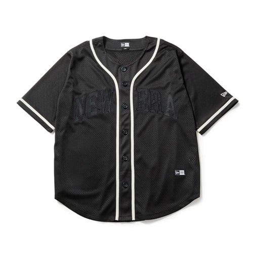 NEWERA(ニューエラ) 半袖 メッシュ ベースボールシャツ ブラック