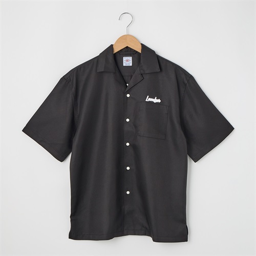 LUMBER(ランバー) 別注 バック刺繍半袖シャツ(クロ-M)