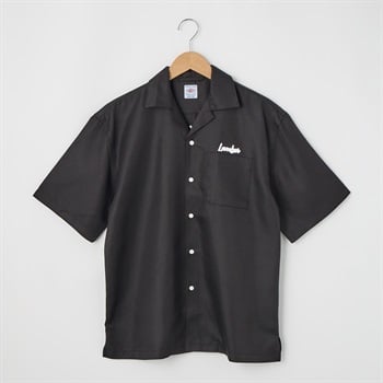 LUMBER(ランバー) 別注 バック刺繍半袖シャツ(クロ-M)
