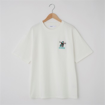 QUASH(クアッシュ) 天竺１ポイントサガラ刺繍Tシャツ(OJI)(シロ-S)