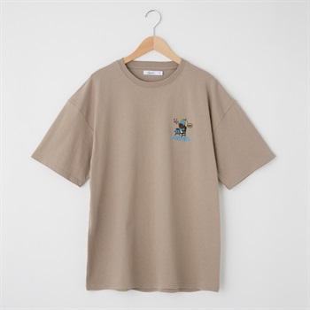 QUASH(クアッシュ) 天竺１ポイントサガラ刺繍Tシャツ(OJI)(ウスチャ-S)