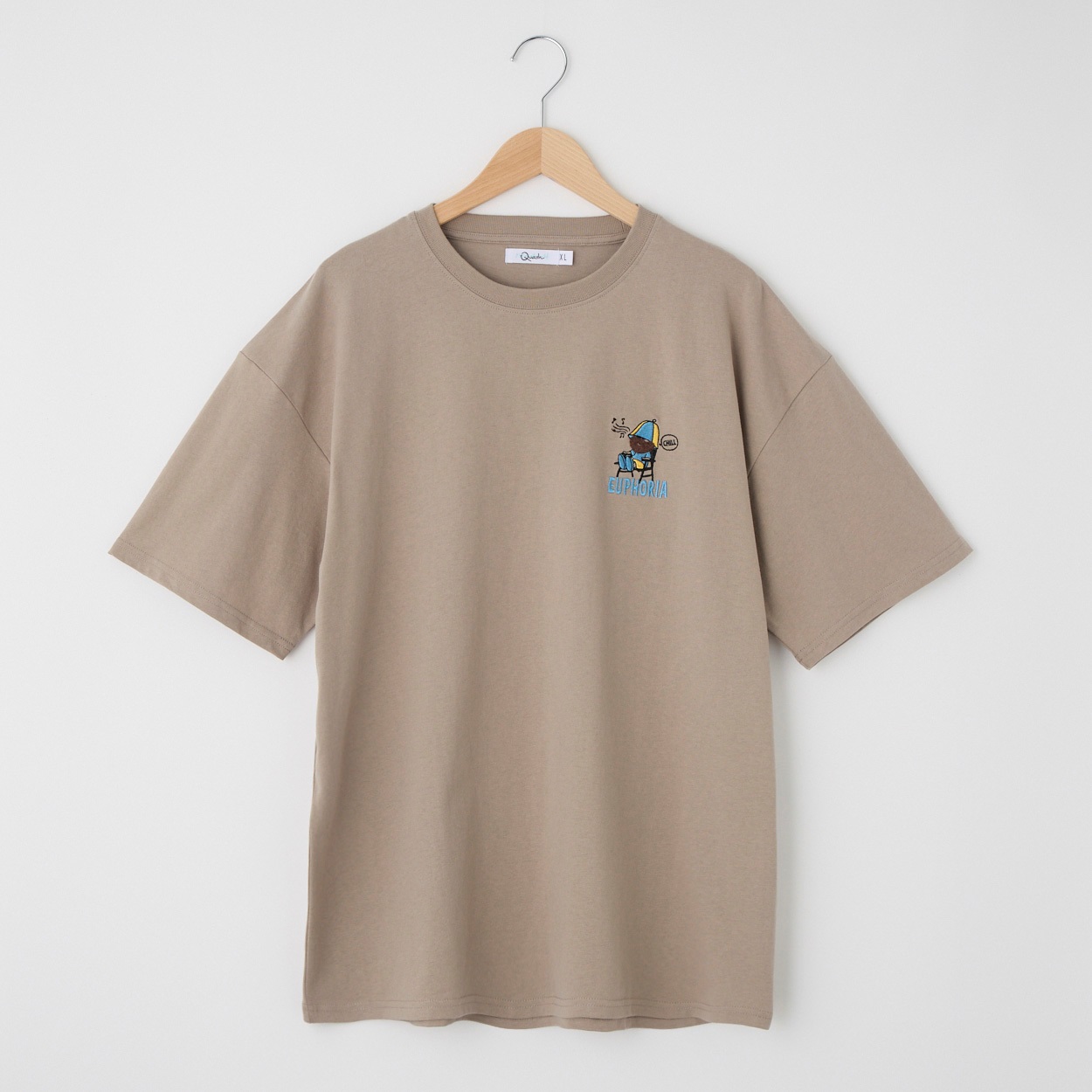 QUASH(クアッシュ) 天竺１ポイントサガラ刺繍Tシャツ(OJI)(ウスチャ-M)