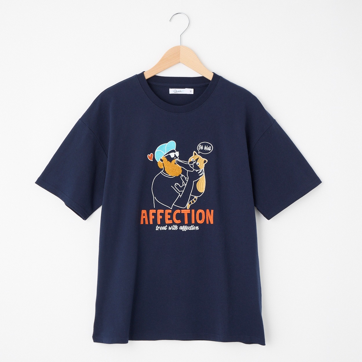 QUASH(クアッシュ) 天竺ヒゲサガラ大刺繍Tシャツ(ヒゲ)(コイアオ-M)