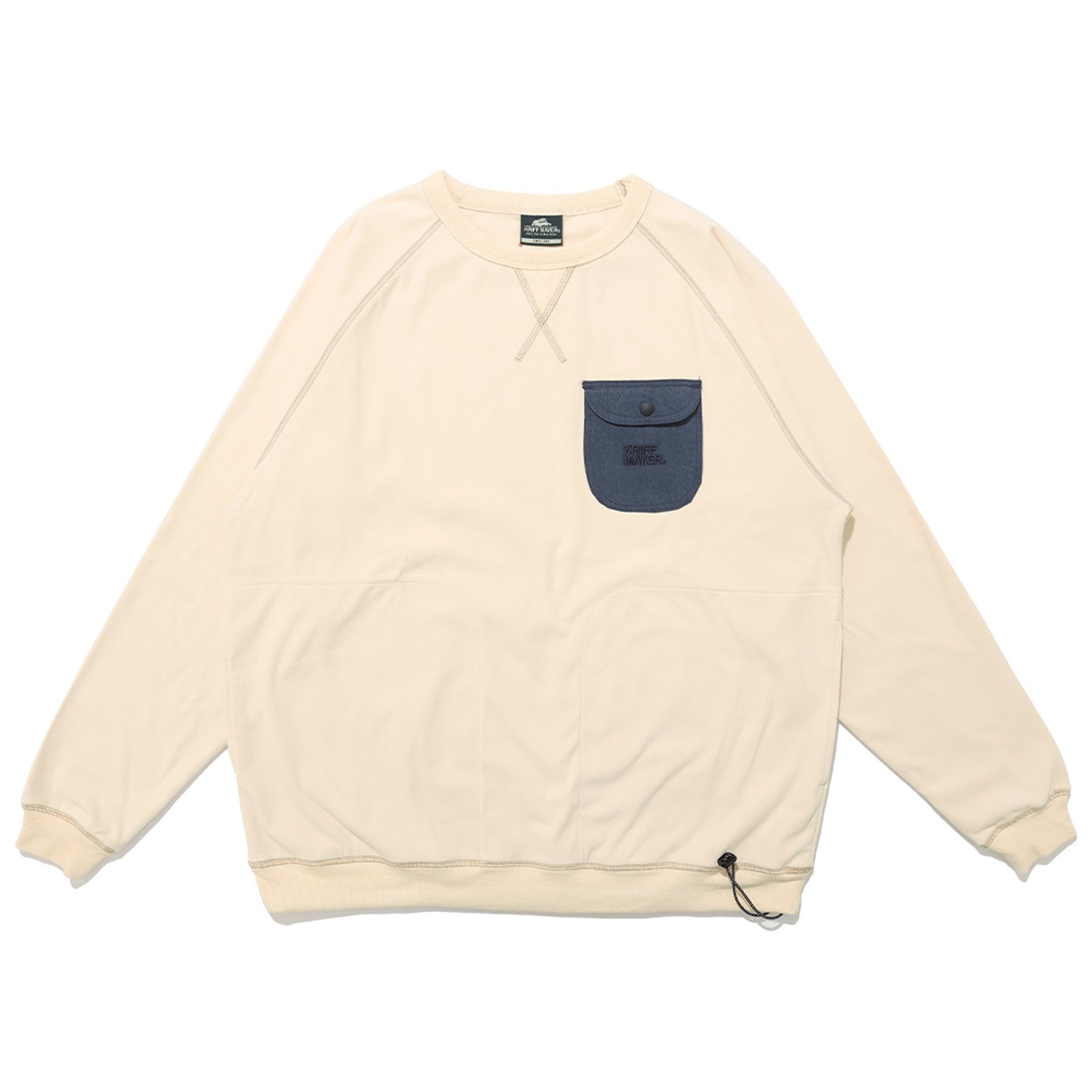 KRIFF MAYER(クリフメイヤー) モチのびドロストスウェットTシャツ(キナリ-L)