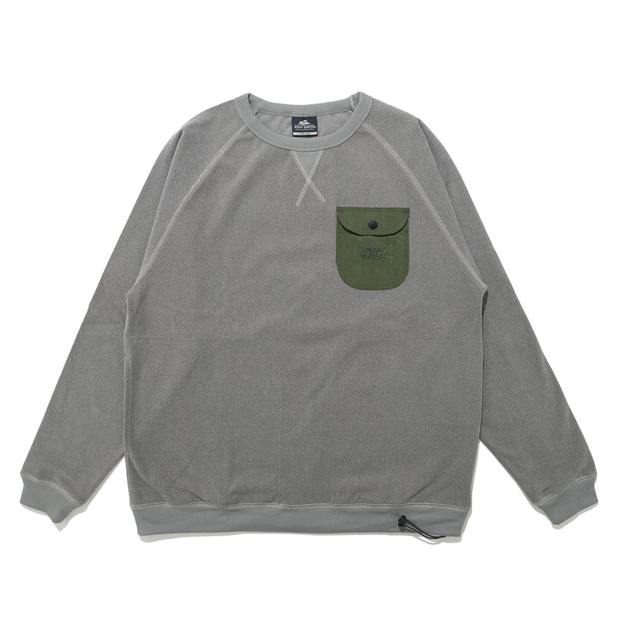 KRIFF MAYER(クリフメイヤー) モチのびドロストスウェットTシャツ(チャコ－ルグレ－-L)