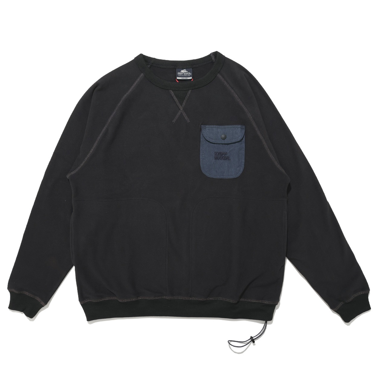 KRIFF MAYER(クリフメイヤー) モチのびドロストスウェットTシャツ(ウスグレー-M)