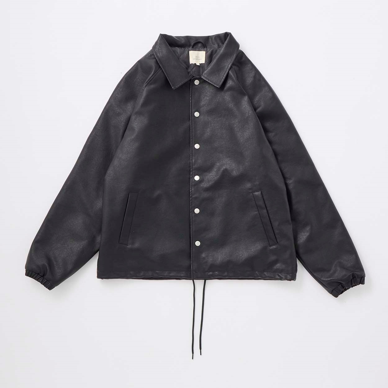 CORISCO(コリスコ) フェイクレザー 薄中綿コーチジャケット(クロ-M)