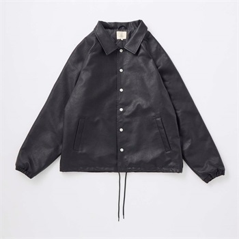 CORISCO(コリスコ) フェイクレザー 薄中綿コーチジャケット(クロ-M)