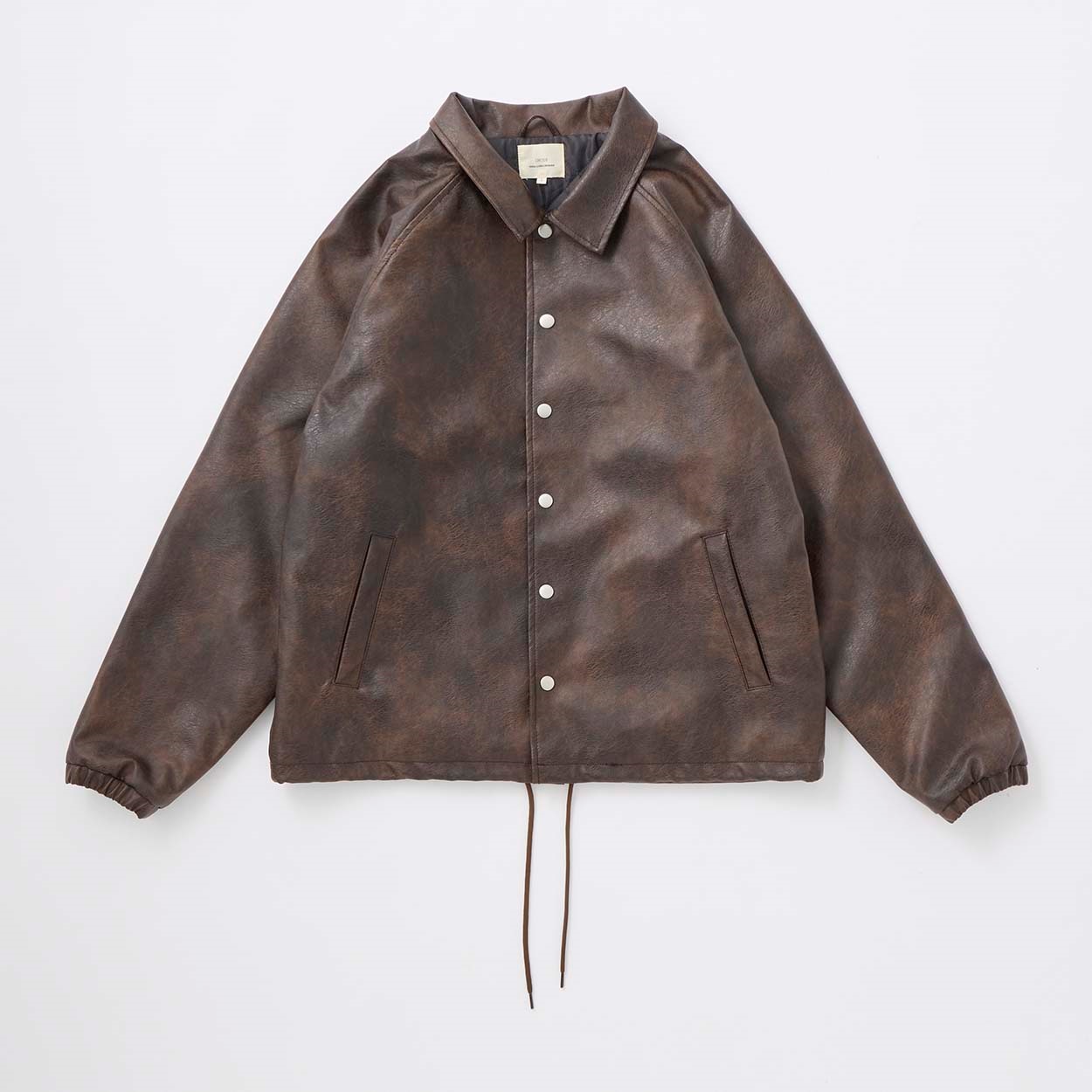 CORISCO(コリスコ) フェイクレザー 薄中綿コーチジャケット(コイチャ-M)