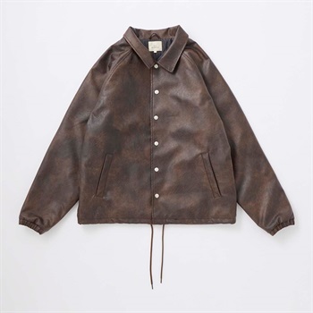 CORISCO(コリスコ) フェイクレザー 薄中綿コーチジャケット(コイチャ-L)
