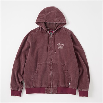 BEN DAVIS(ベンディビス) FADED TWILL ZIP HOODIE(アカ-M)