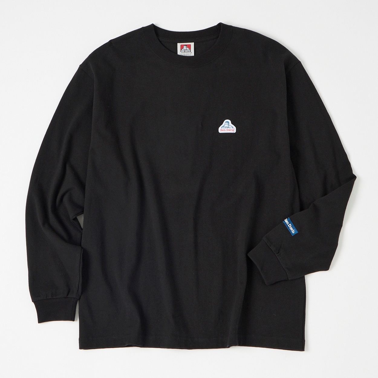 BEN DAVIS(ベンディビス) LABEL WIDE L/S TEE(クロ-M)