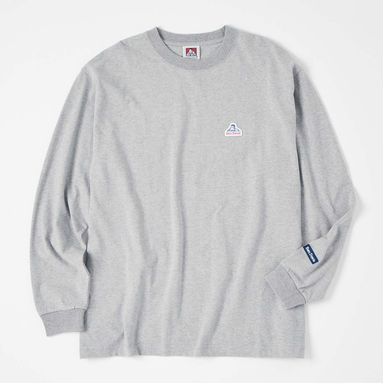 BEN DAVIS(ベンディビス) LABEL WIDE L/S TEE(ウスグレー-L)