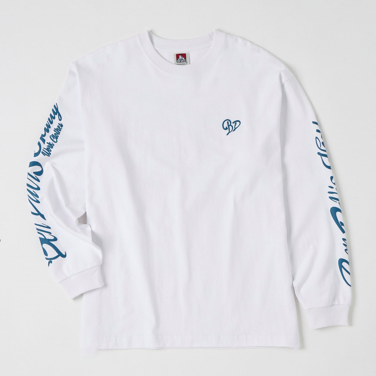 BEN DAVIS(ベンディビス) HEARTY LETTER WIDE L/S T(シロ-L)