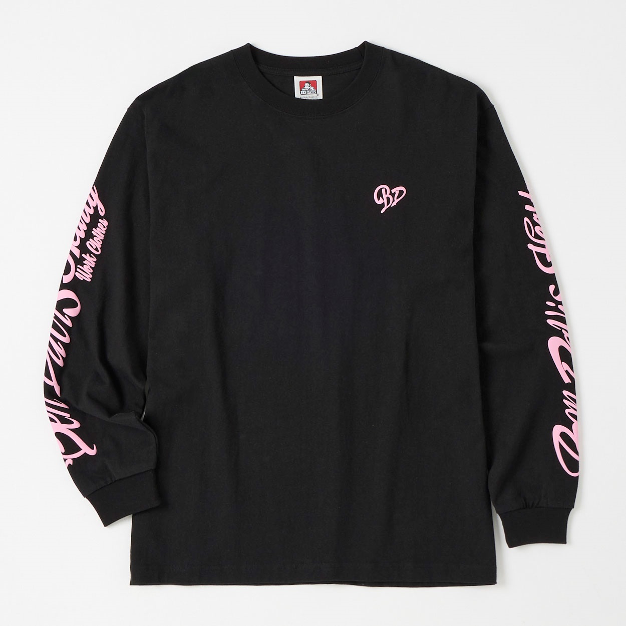 BEN DAVIS(ベンディビス) HEARTY LETTER WIDE L/S T(クロ-L)