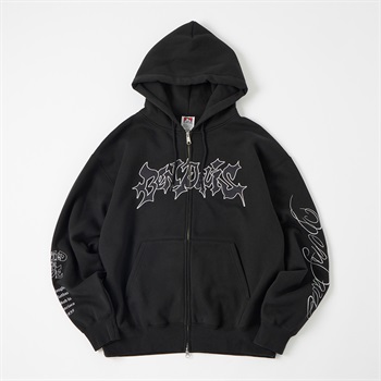 BEN DAVIS(ベンディビス) SPIKY LOGO ZIP HOODIE(クロ-M)