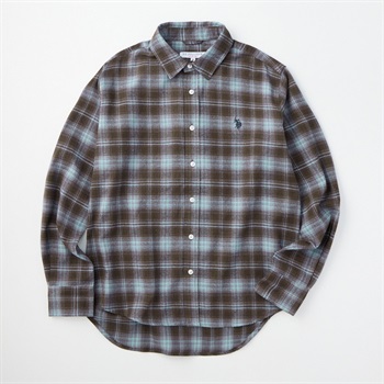 U.S.POLO ASSN.(ユーエスポロアッスン) 長袖チェックシャツ(チャ-M)