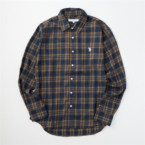 U.S.POLO ASSN.(ユーエスポロアッスン) 長袖チェックシャツ(キイロ-M)
