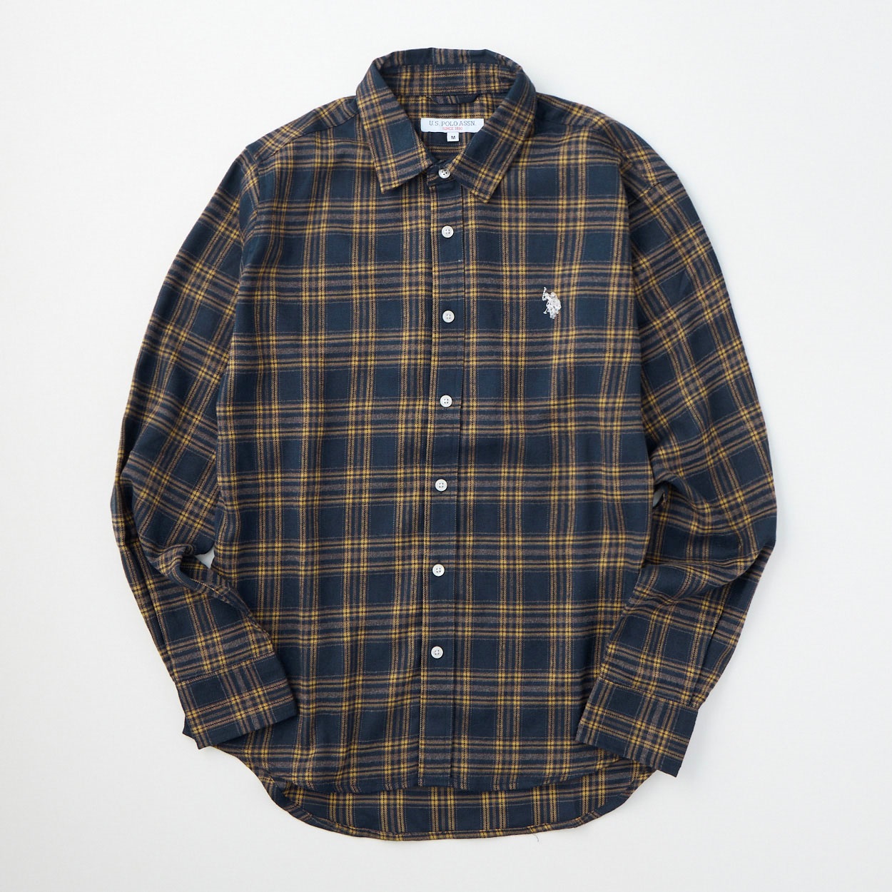 U.S.POLO ASSN.(ユーエスポロアッスン) 長袖チェックシャツ(キイロ-M)