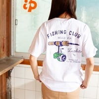 LUMBER(ランバー) プリントTシャツ FISHING REEL(ホワイト-S)
