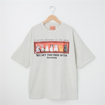 アニマル前後プリント Tシャツ スクエア(キナリ-M)