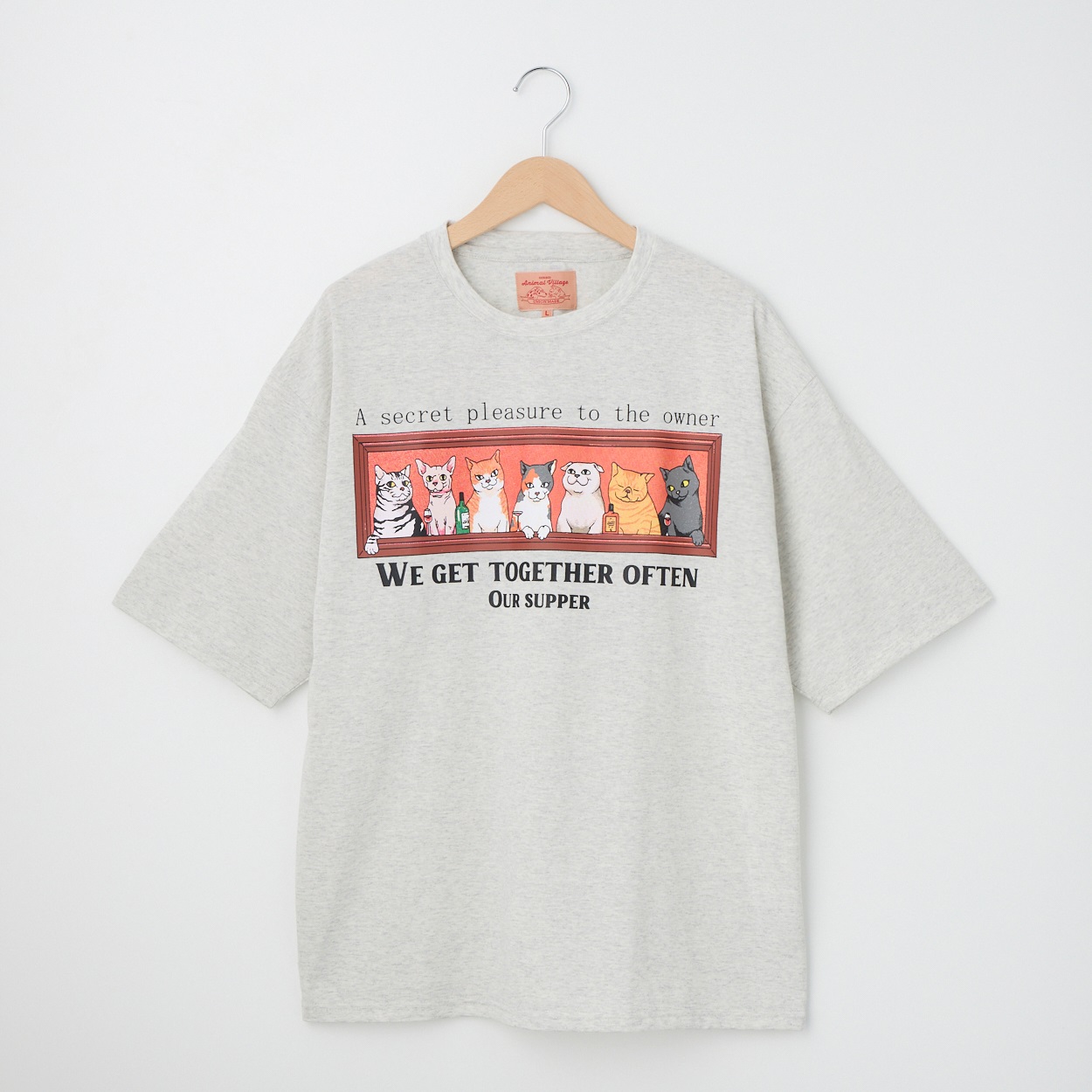アニマル前後プリント Tシャツ スクエア(キナリ-L)