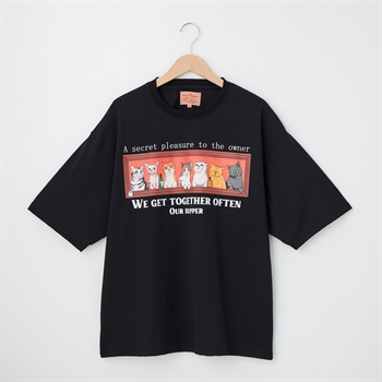 アニマル前後プリント Tシャツ スクエア