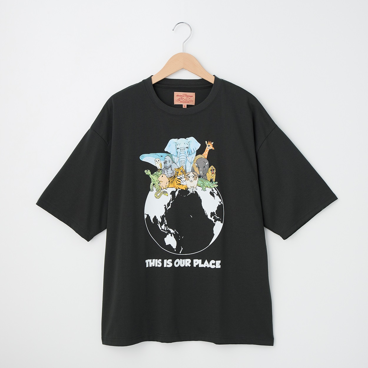 アニマル前後プリント Tシャツ アース(チャコ－ルグレ－-L)