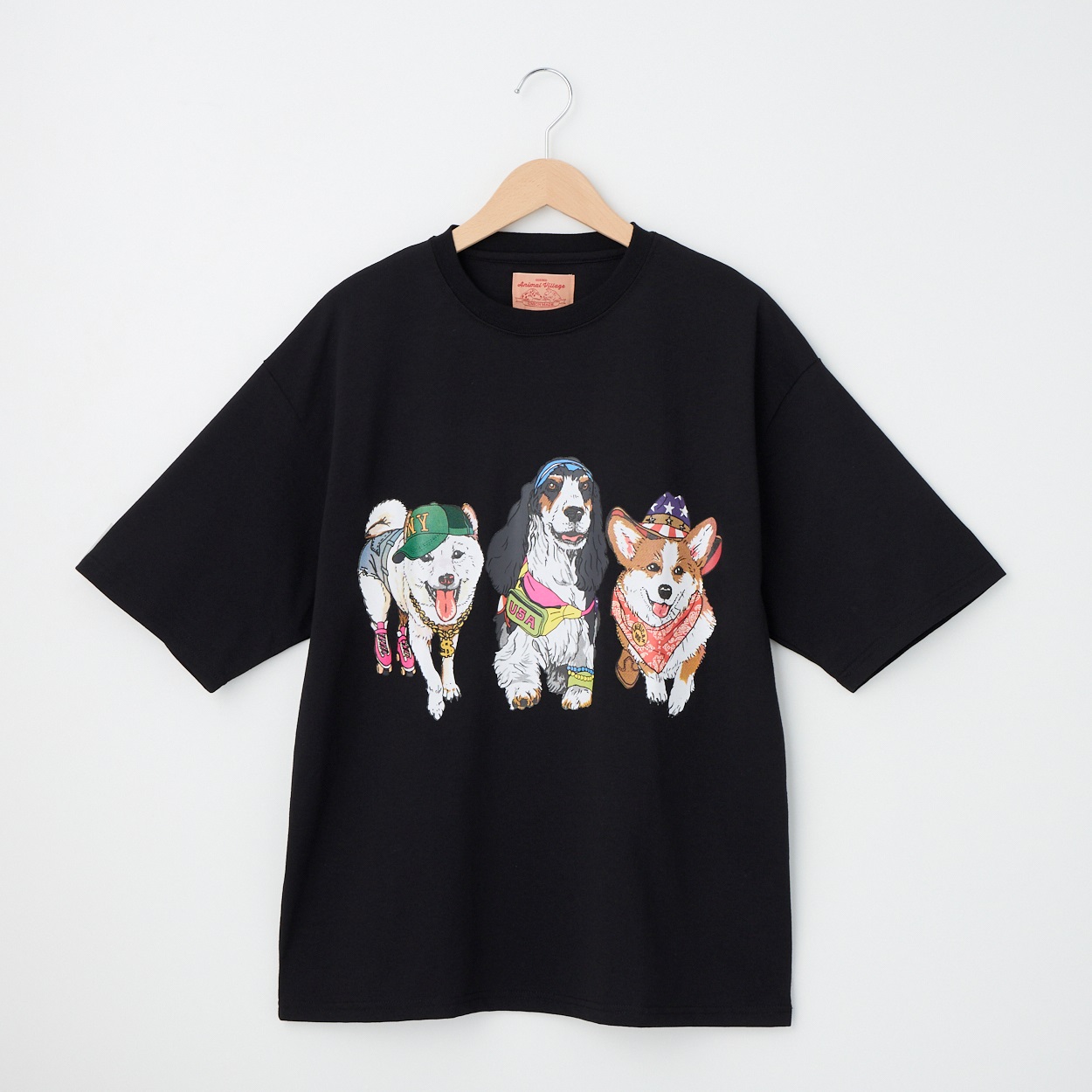 アニマル前後プリント Tシャツ(Ａクロ-L)