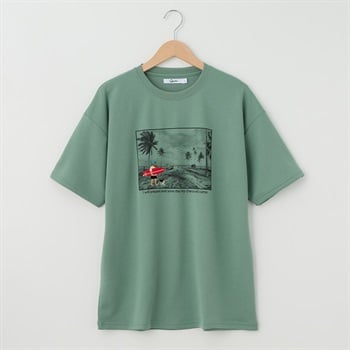 QUASH(クアッシュ) ポンチフォト刺繍Tシャツ(ヒゲ)