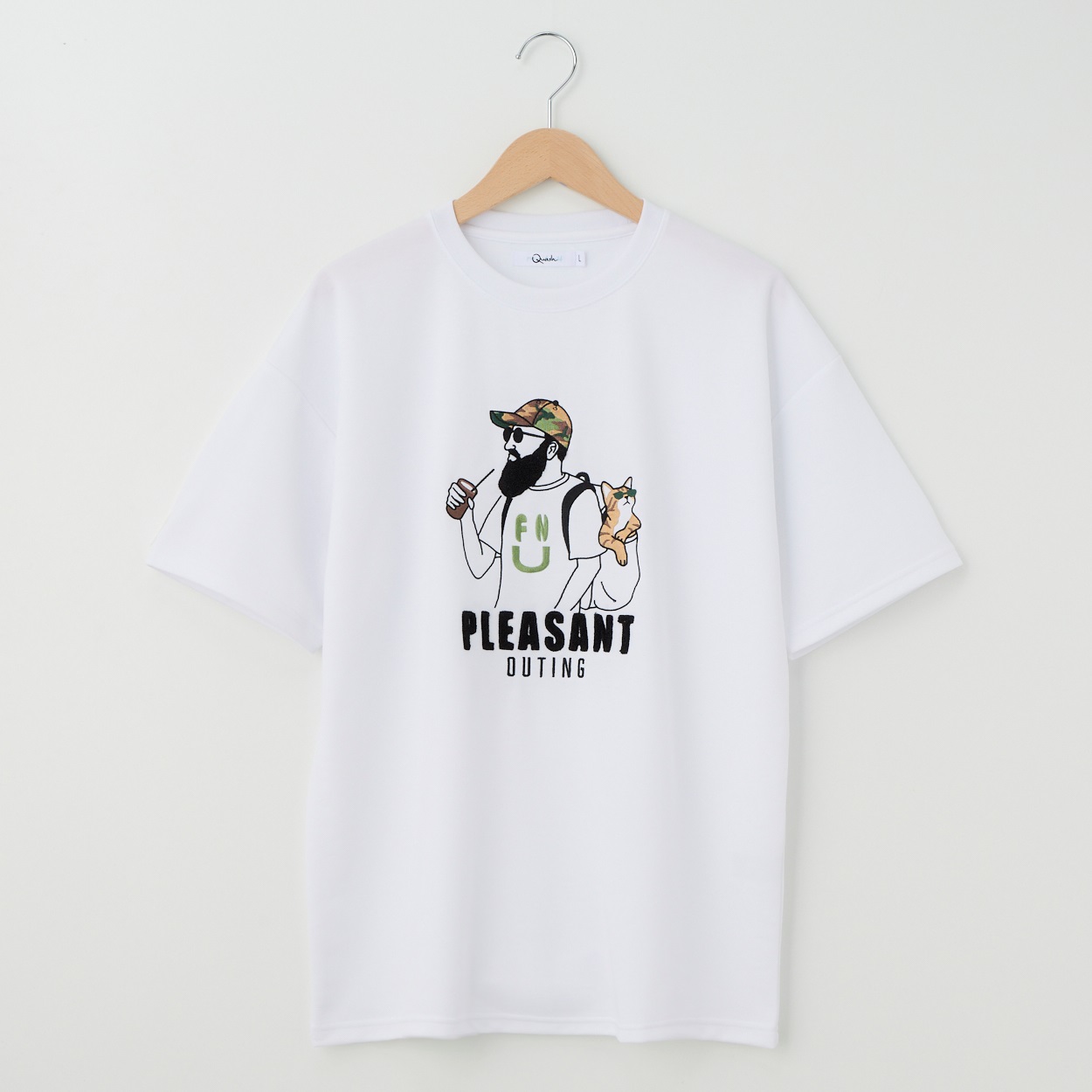 QUASH(クアッシュ) ポンチ大刺繍Tシャツ(ヒゲ) | イオンスタイル