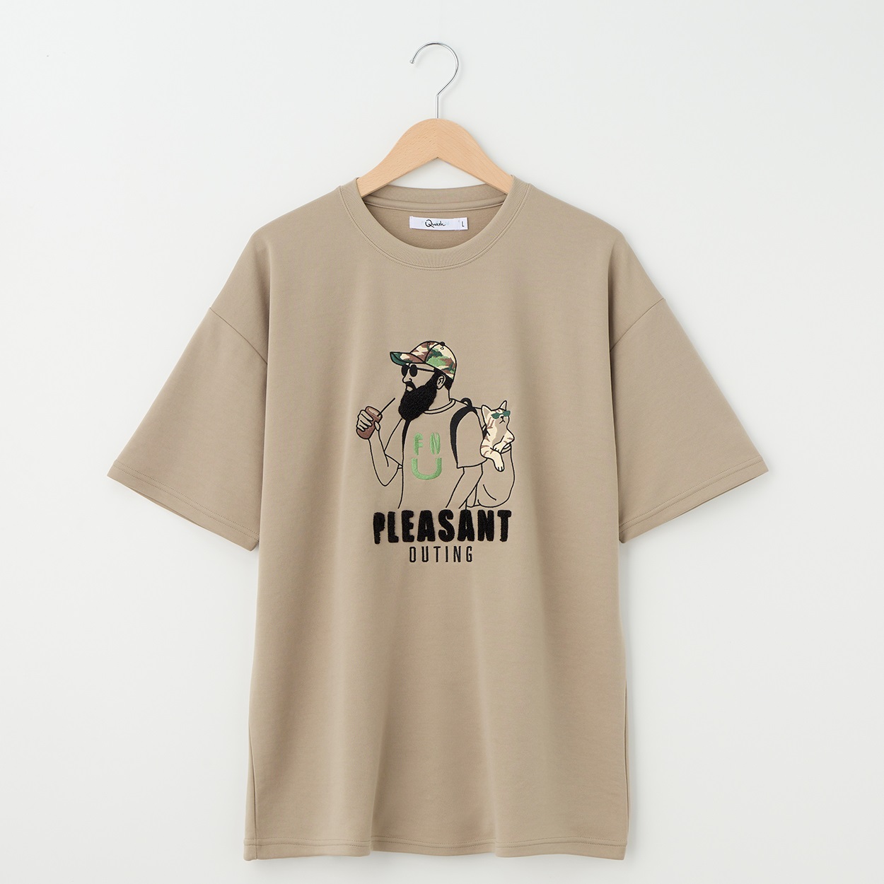 QUASH(クアッシュ) ポンチ大刺繍Tシャツ(ヒゲ) | イオンスタイル