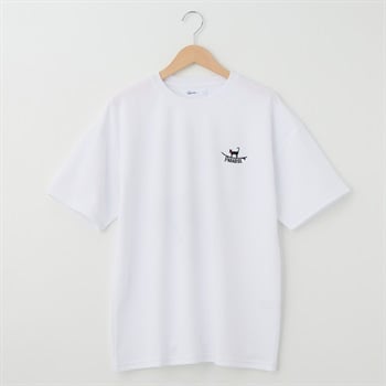 QUASH(クアッシュ) ポンチバックフォト刺繍Tシャツ(ネコ)
