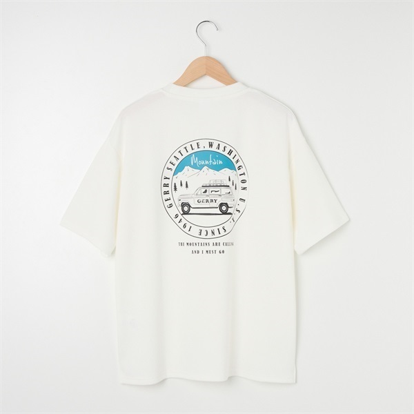 GERRY(ジェリー) 冷感とろみポンチTシャツ バックプリント(シロ-M)