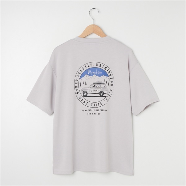 GERRY(ジェリー) 冷感とろみポンチTシャツ バックプリント(ウスグレー-L)
