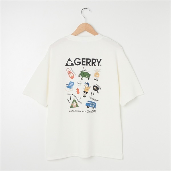GERRY(ジェリー) 冷感とろみポンチTシャツ バックプリント(シロ-M)