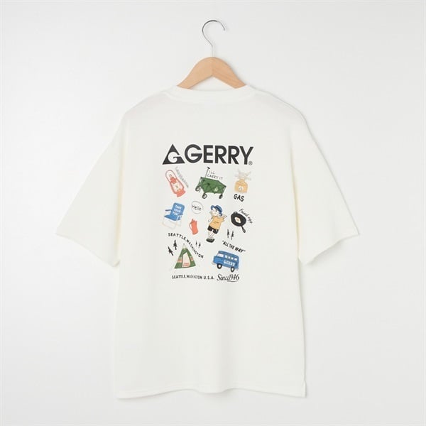 GERRY(ジェリー) 冷感とろみポンチTシャツ バックプリント(シロ-L)