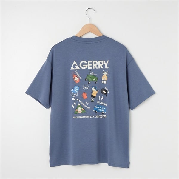 GERRY(ジェリー) 冷感とろみポンチTシャツ バックプリント(アオ-M)