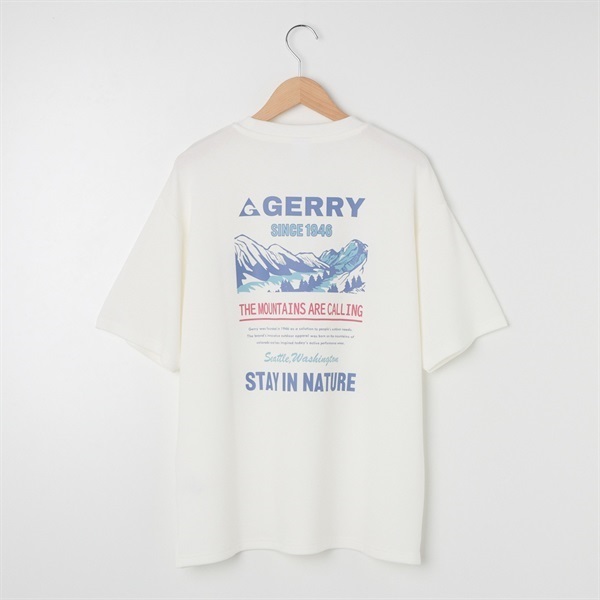 GERRY(ジェリー) 冷感とろみポンチTシャツ バックプリント(シロ-L)