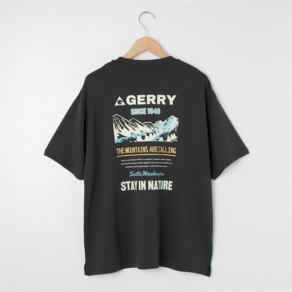 GERRY(ジェリー) 冷感とろみポンチTシャツ バックプリント(チャコ－ルグレ－-M)